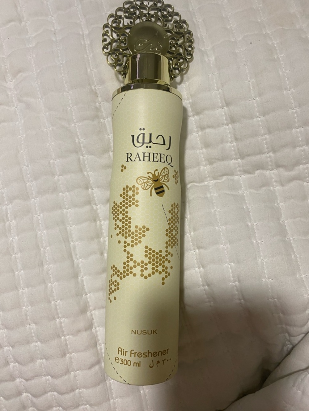 Raheeq Nusuk Cream & Gold Air Freshener - 300ml